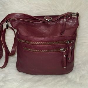 Burgundy Leather Crossbody Bag